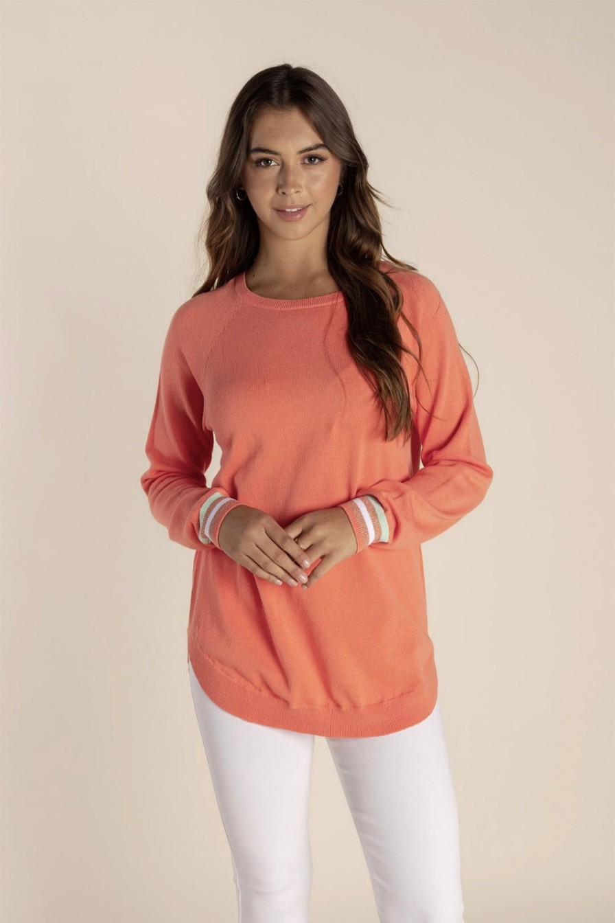 All Clothing Two-T's | Talia Scooped Hem Sweater - Mango - Tt28