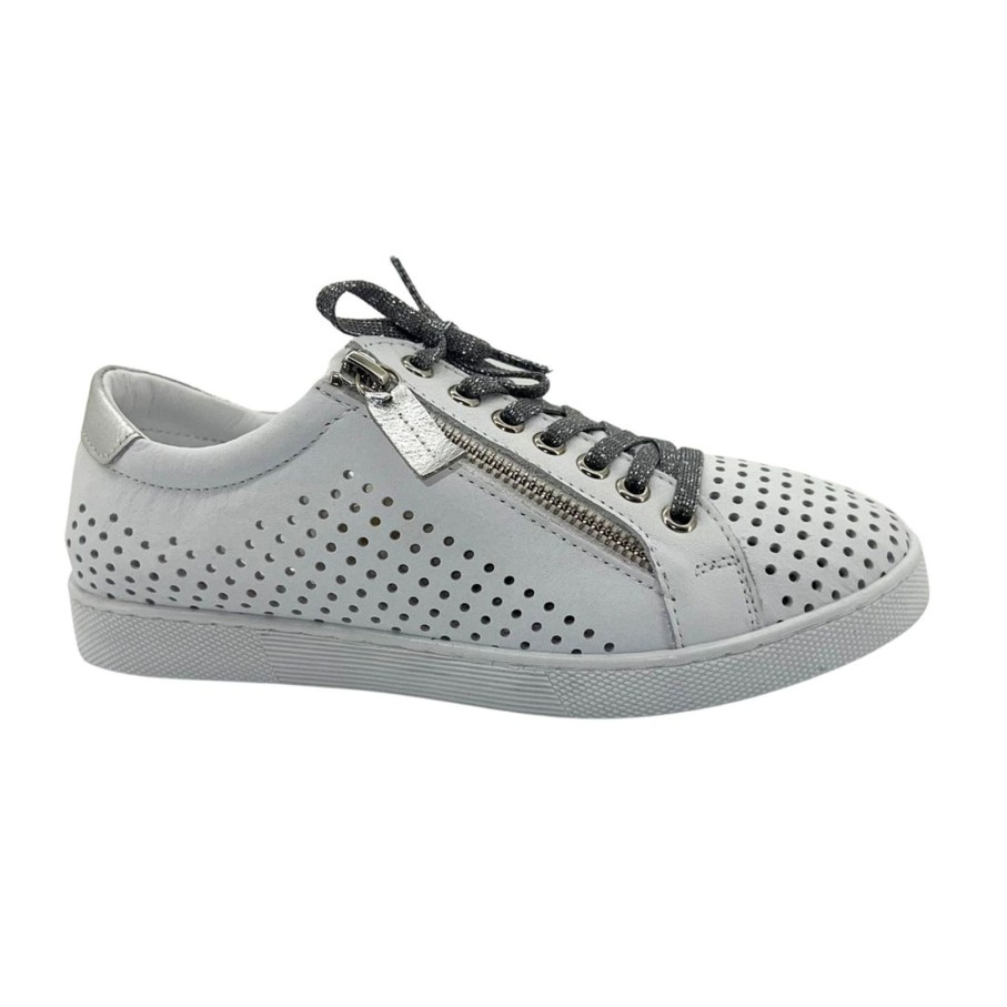 Shoes Rilassare | Temple Sneaker | | Rs31 White & Silver