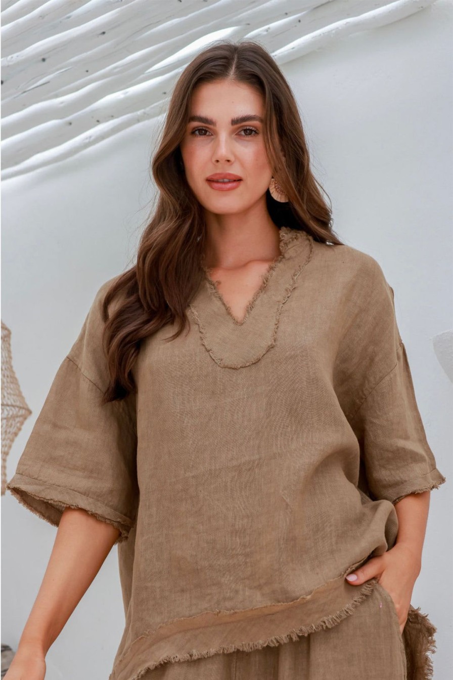 All Clothing The Italian Cartel | Alma Top - Mocha - Ic31