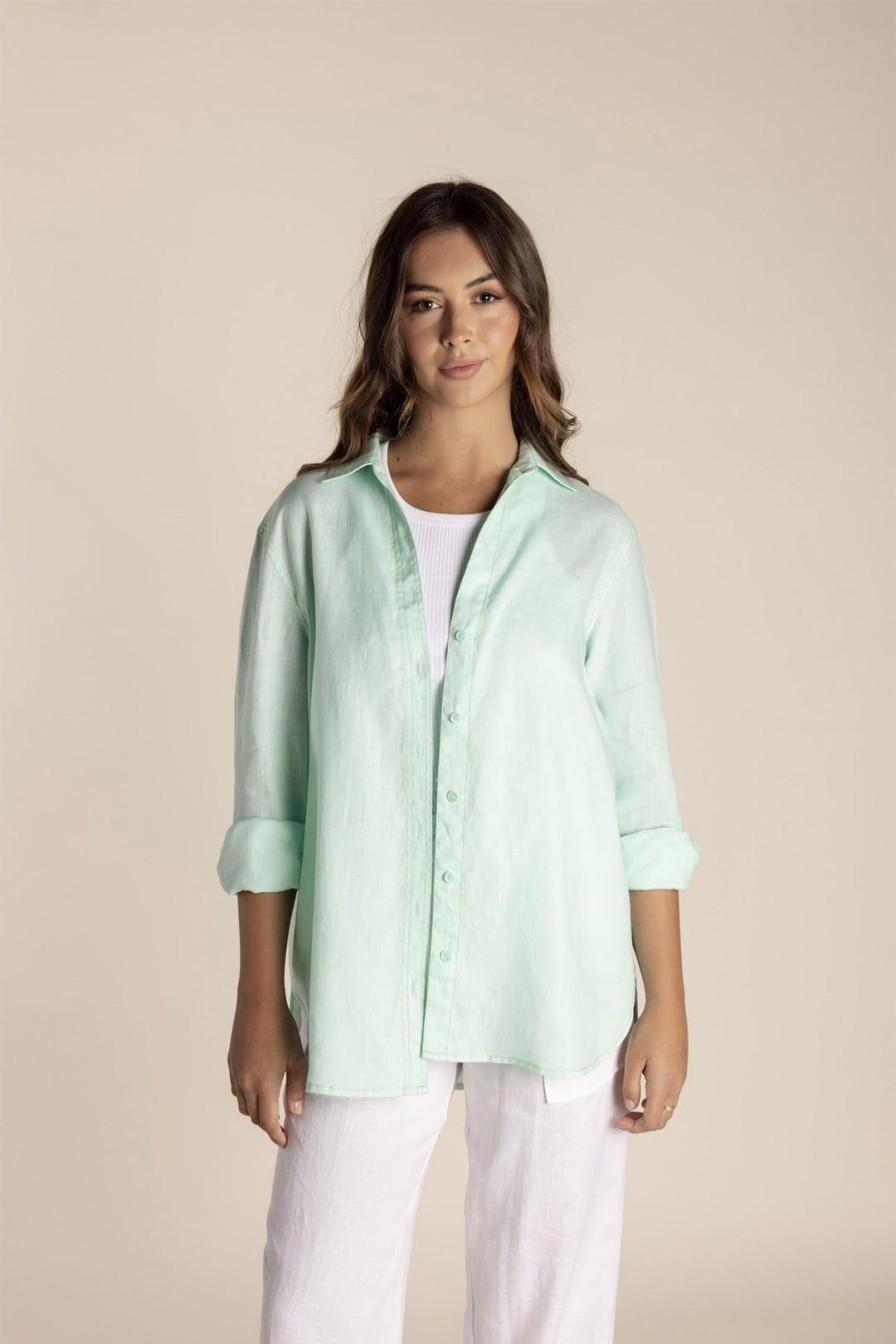 All Clothing Two-T's | Taryn Linen Shirt | Mint | Tt21