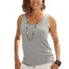 All Clothing Cindy G | Shimmer Knit Singlet | Silver | Cg16