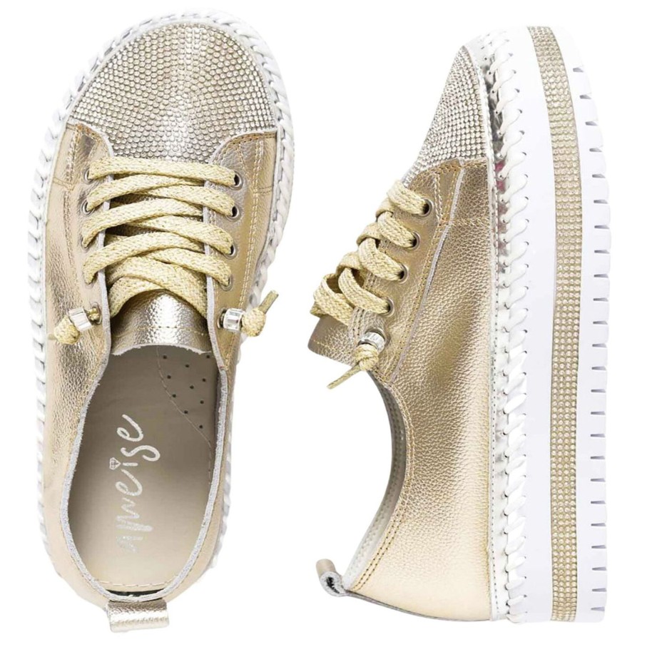 Shoes Ameise | Sky Diamante Sneaker | Gold | Am7