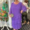 All Clothing Layla Jones | Tiered Chiffon Dress | Purple | Lj1