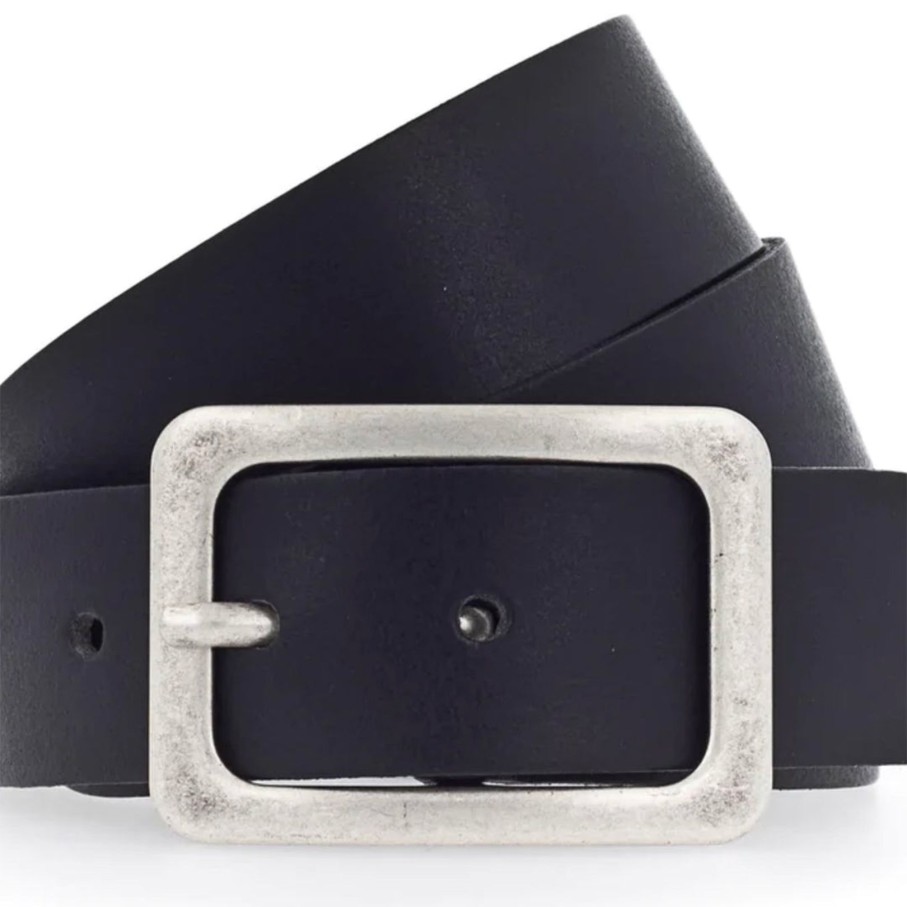 Accessories Vanzetti | Square Buckle Leather Belt | Black | V1