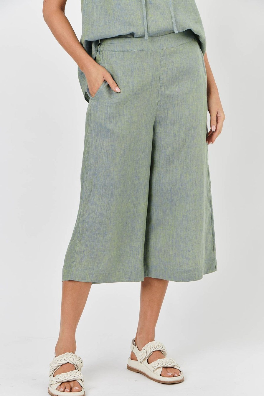 All Clothing Naturals By O & J | Hayley Linen Crop Pant | Wakeame | Oj14