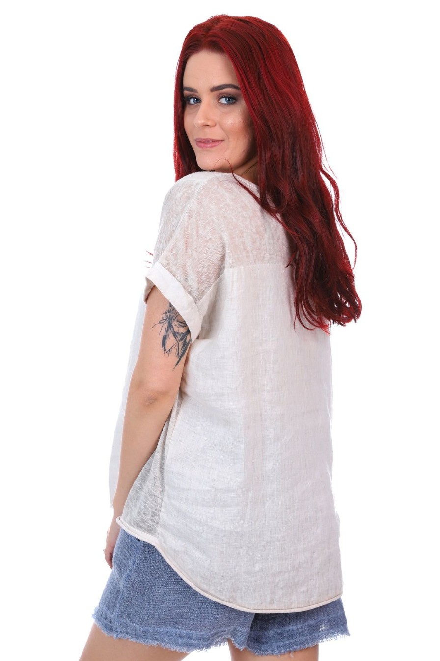 All Clothing So French So Chic | Linen Art Top | Sabbia | Sf1