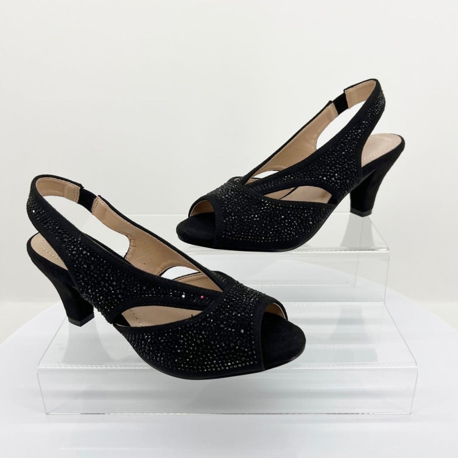 Shoes Clarice | Emily Shimmer Heel | Black Micro | C3