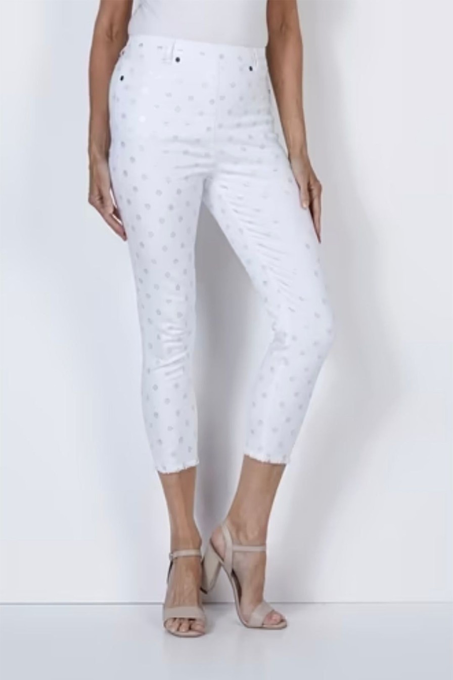 All Clothing Cafe Latte | Foli Spot Capri Jeggings | White | Cl7