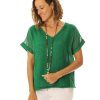 All Clothing So French So Chic | Linen Art Top | Jade | Sf1