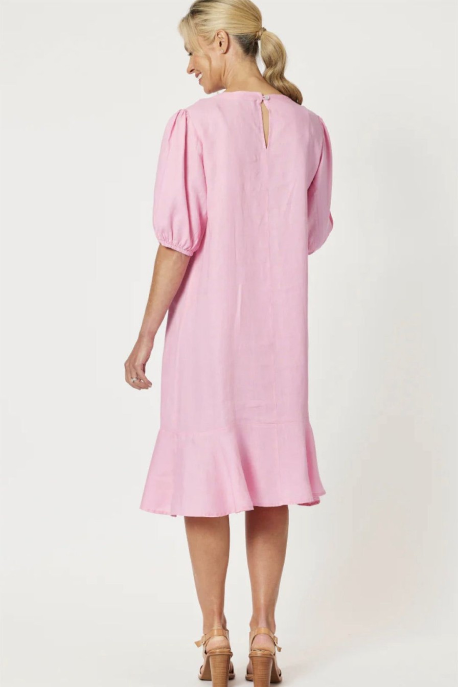 All Clothing Gordon smith | Flute Hem Linen Dress | Candy | Gs13