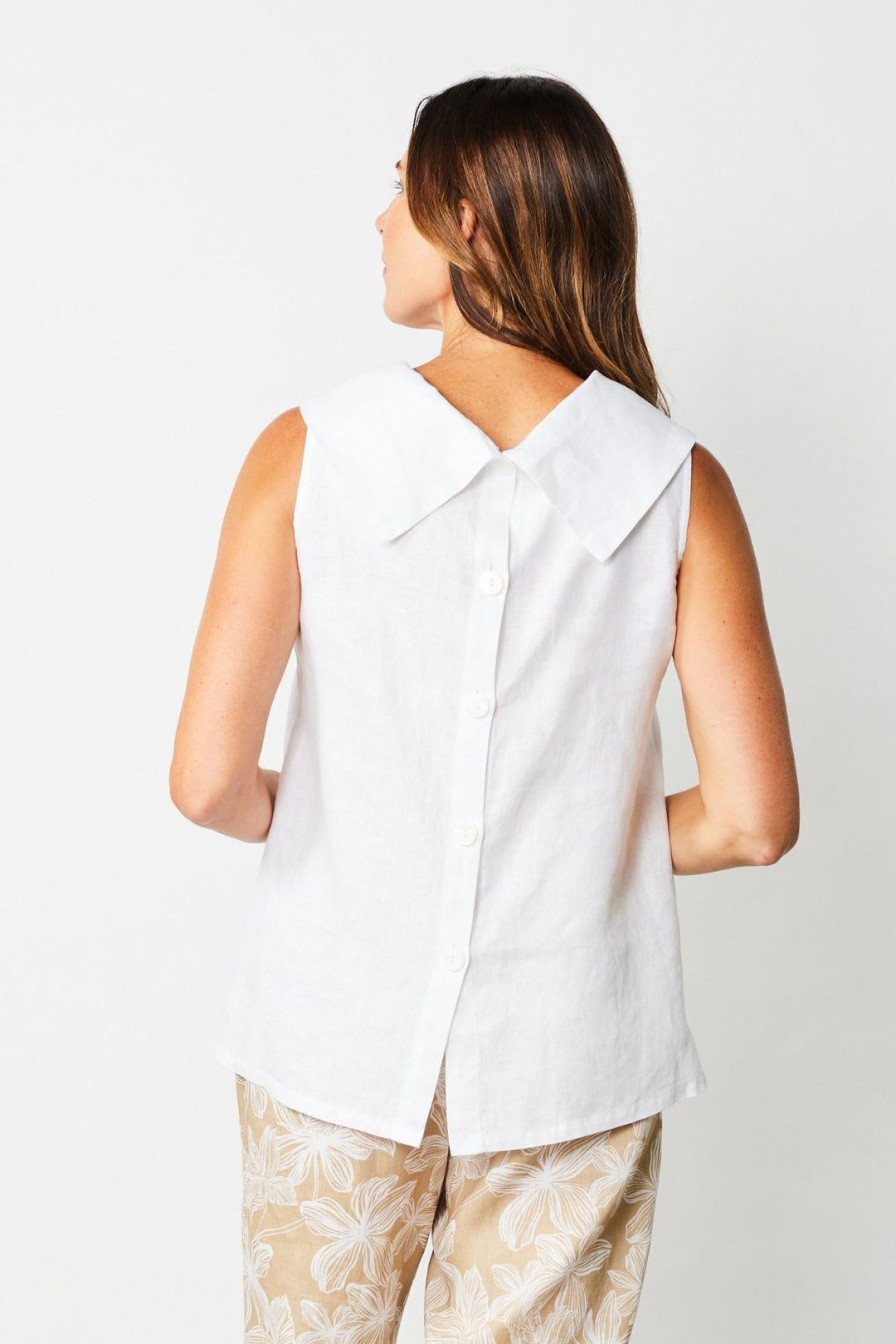 All Clothing See Saw | Button Back Cowl Neck Top | | Ss1 White