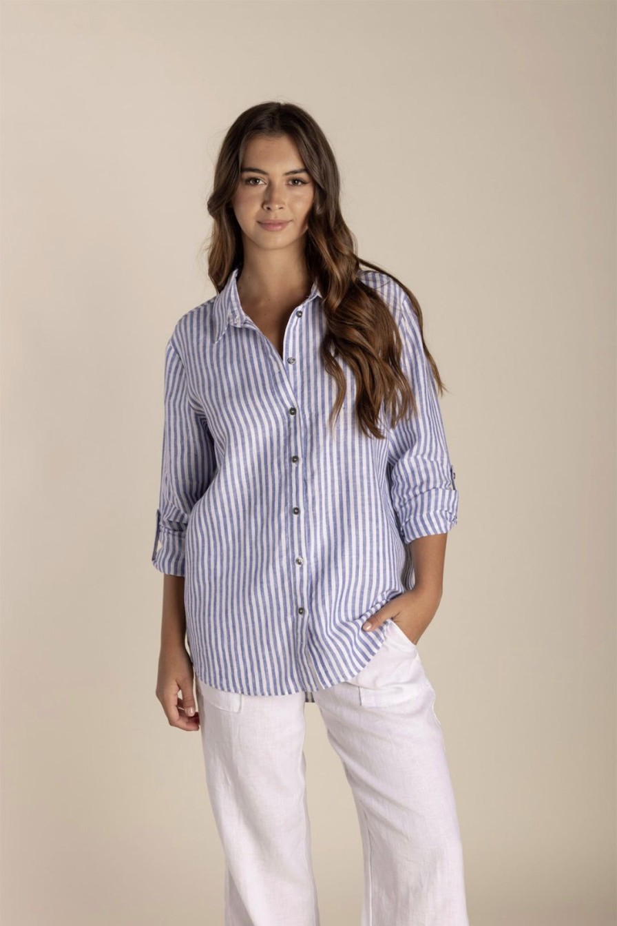 All Clothing Two-T's | Tess Stripe Linen Shirt | Tt22