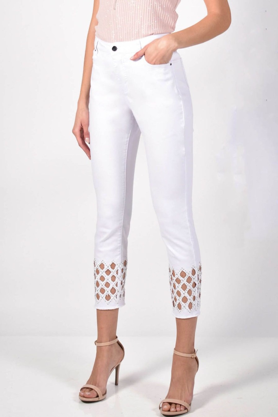 All Clothing Frank Lyman | Ankle Detail Denim Jeans - White