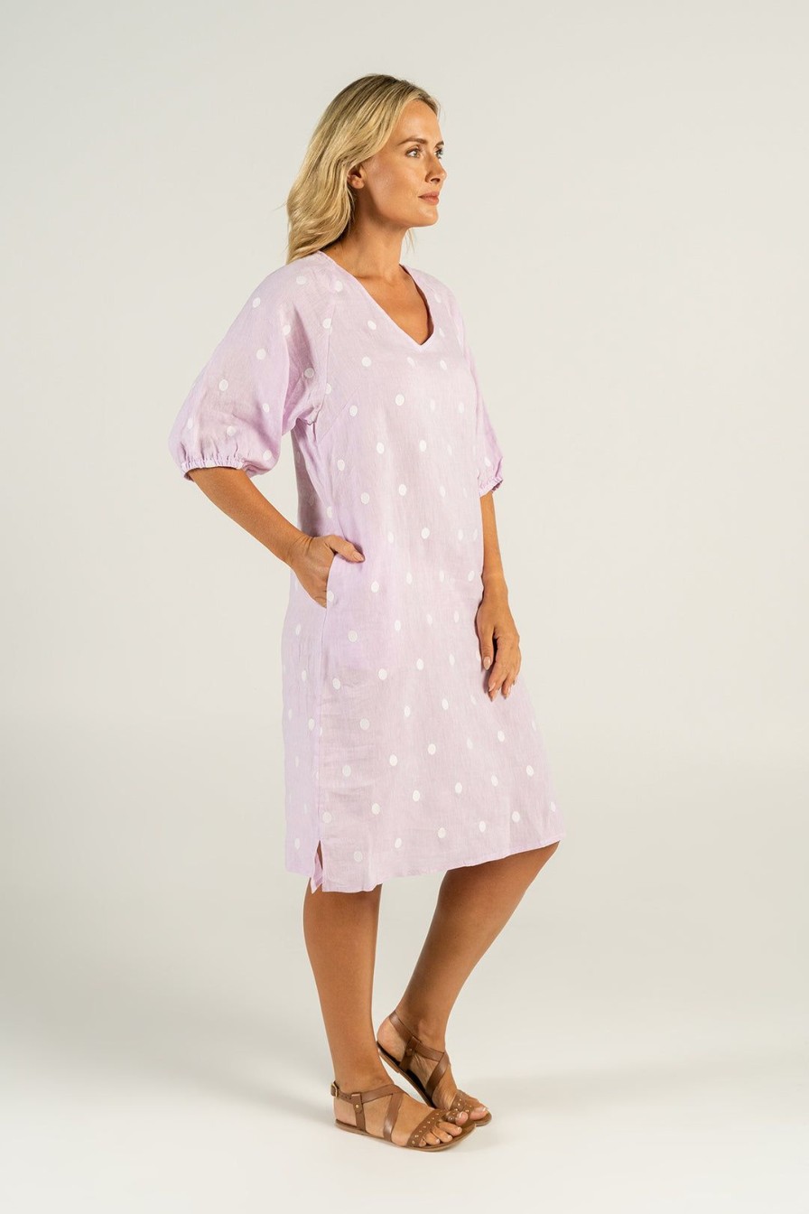 All Clothing See Saw | Luxe V-Neck Spot Dress | Ss46